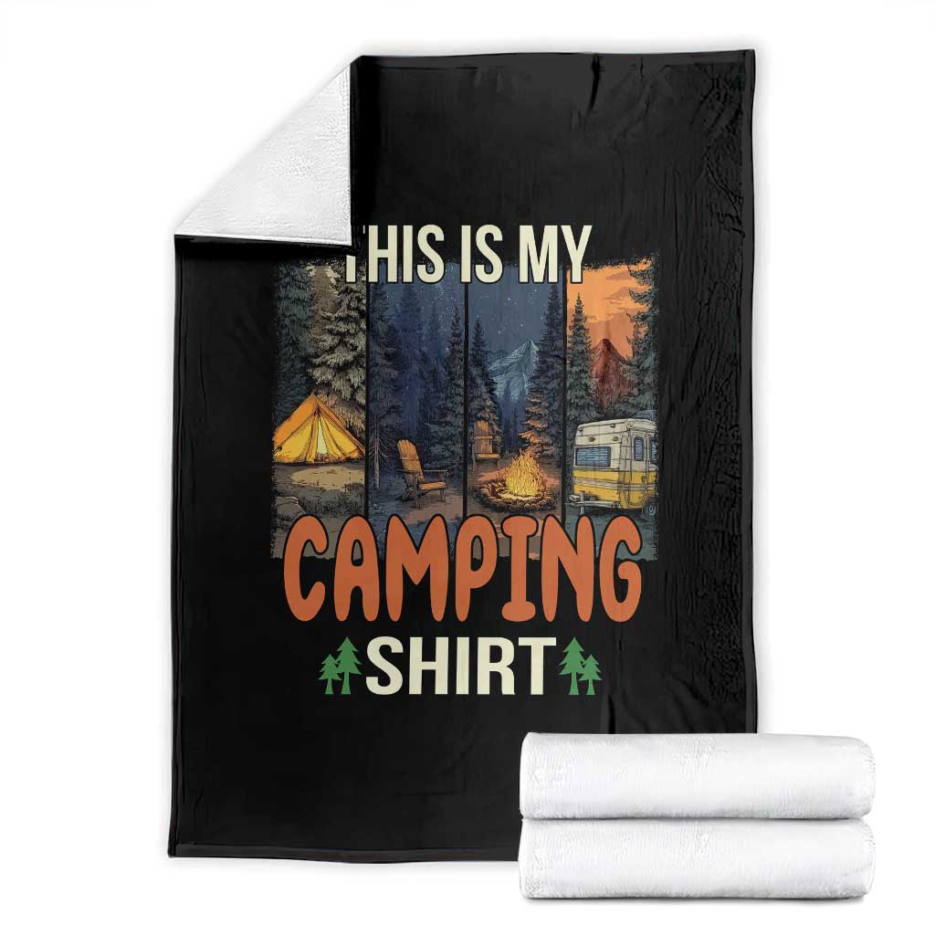 Funny Camper Glamper Throw Blanket This Is My Camping Shirt - Wonder Print Shop