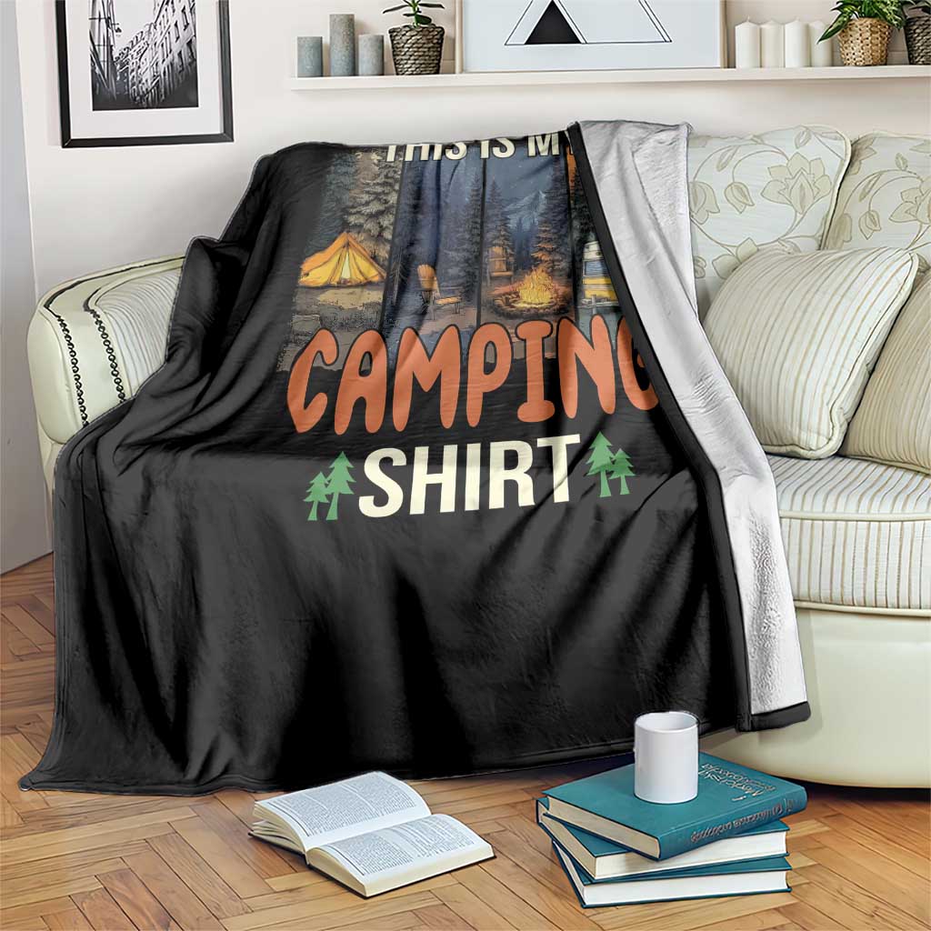Funny Camper Glamper Throw Blanket This Is My Camping Shirt - Wonder Print Shop