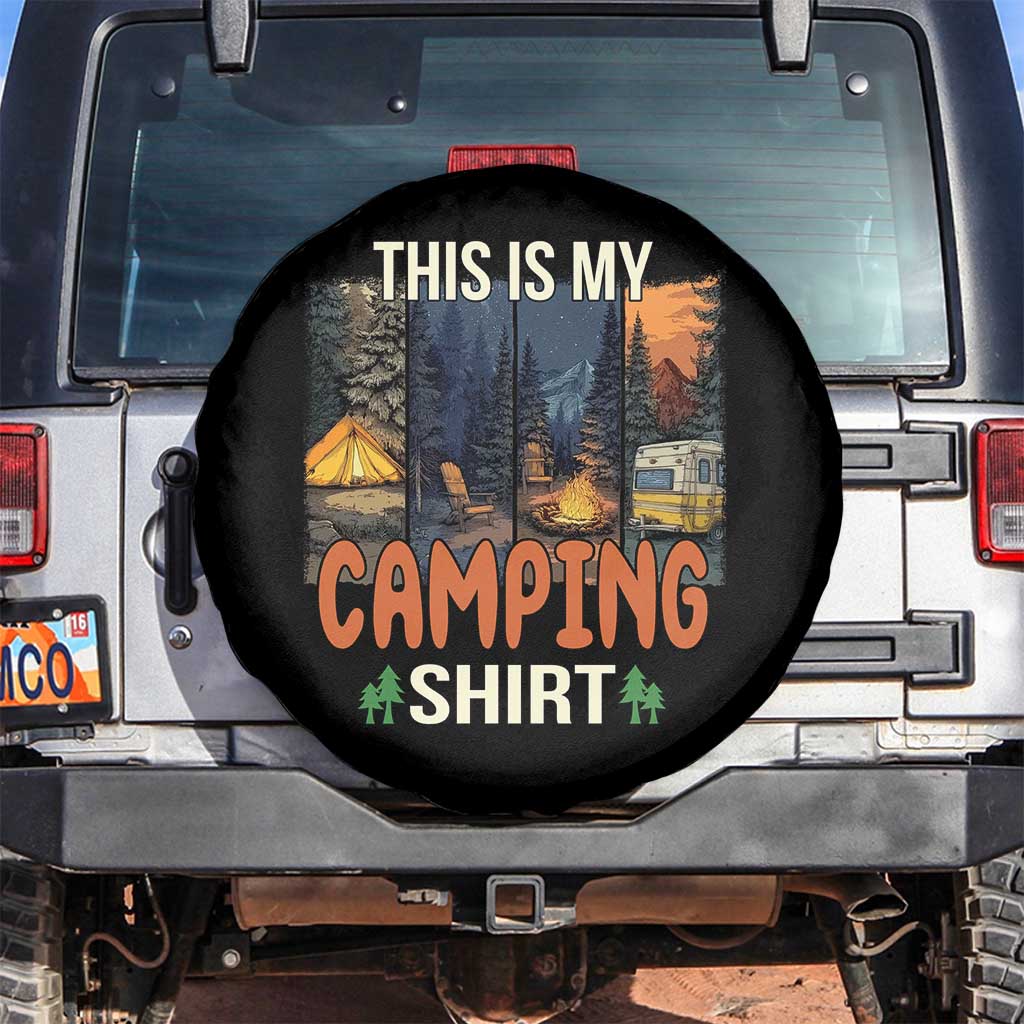 Funny Camper Glamper Spare Tire Cover This Is My Camping Shirt - Wonder Print Shop