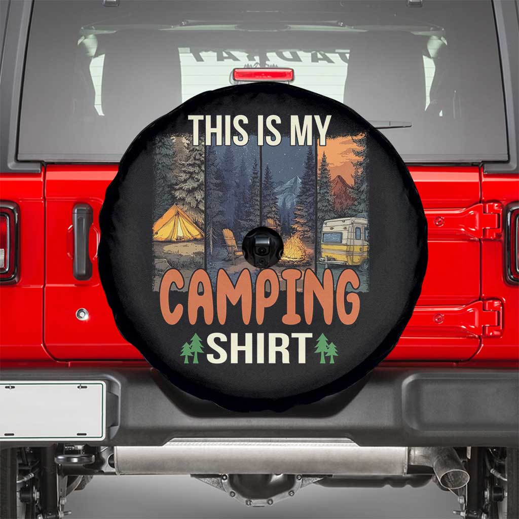 Funny Camper Glamper Spare Tire Cover This Is My Camping Shirt - Wonder Print Shop