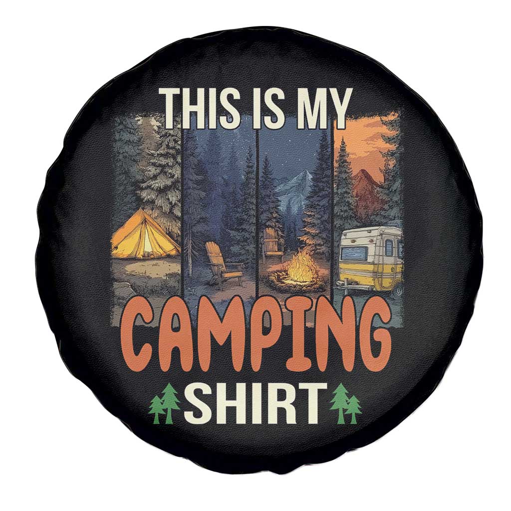 Funny Camper Glamper Spare Tire Cover This Is My Camping Shirt - Wonder Print Shop