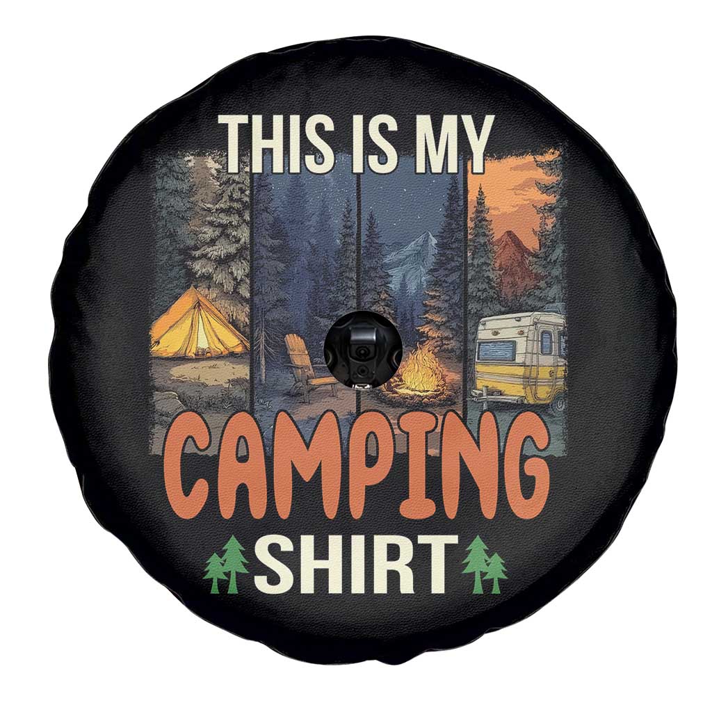 Funny Camper Glamper Spare Tire Cover This Is My Camping Shirt - Wonder Print Shop