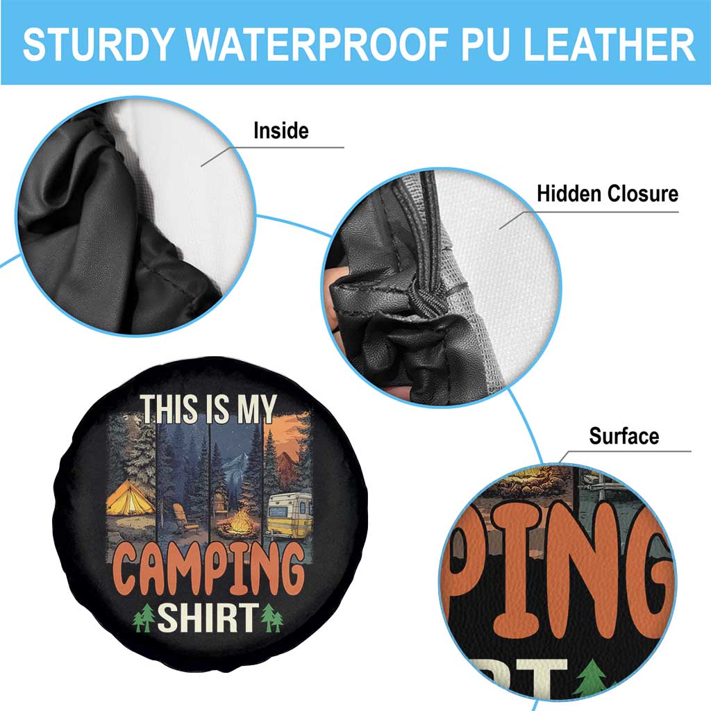 Funny Camper Glamper Spare Tire Cover This Is My Camping Shirt - Wonder Print Shop