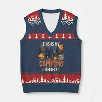 Funny Camper Glamper V-Neck Knit Sweater Vest This Is My Camping Shirt - Wonder Print Shop