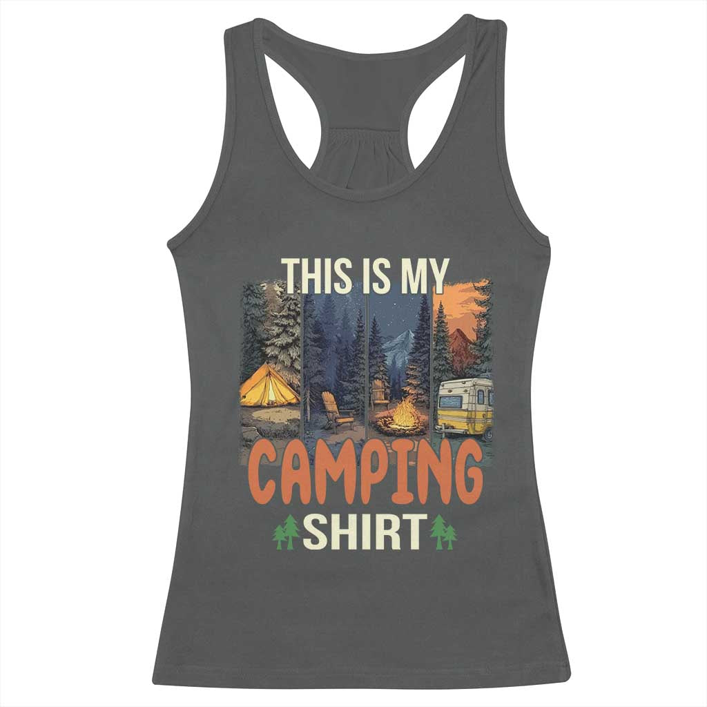Funny Camper Glamper Racerback Tank Top This Is My Camping Shirt - Wonder Print Shop