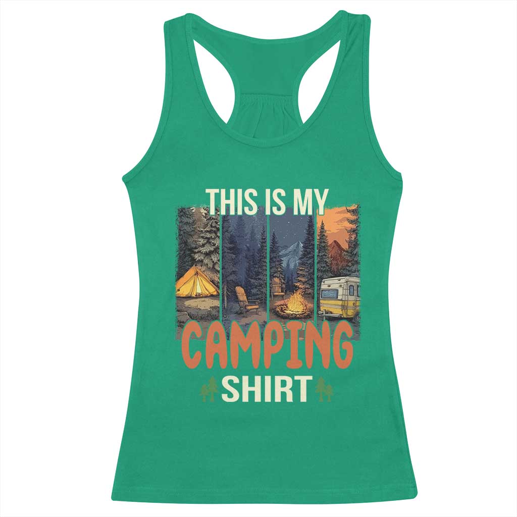 Funny Camper Glamper Racerback Tank Top This Is My Camping Shirt - Wonder Print Shop