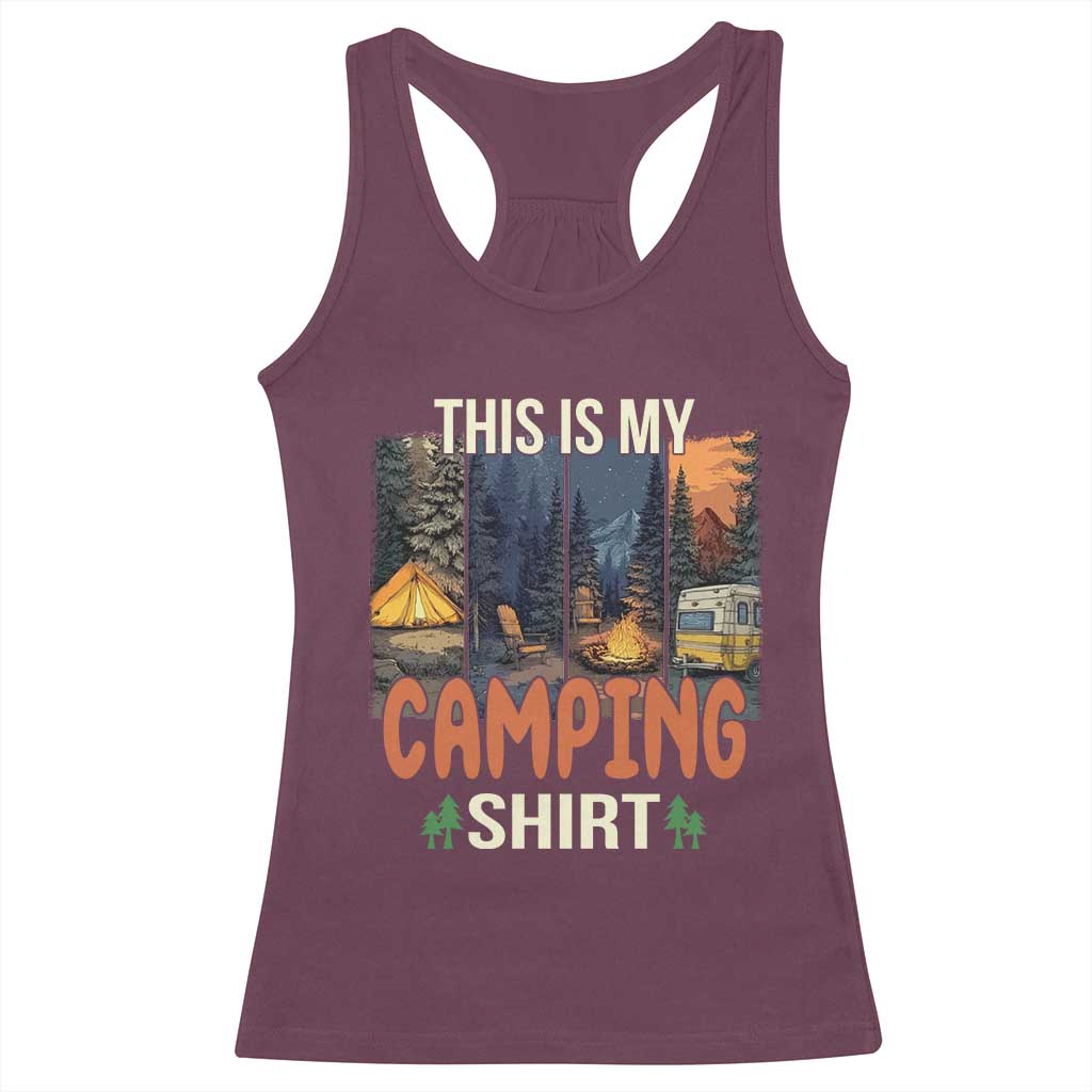 Funny Camper Glamper Racerback Tank Top This Is My Camping Shirt - Wonder Print Shop