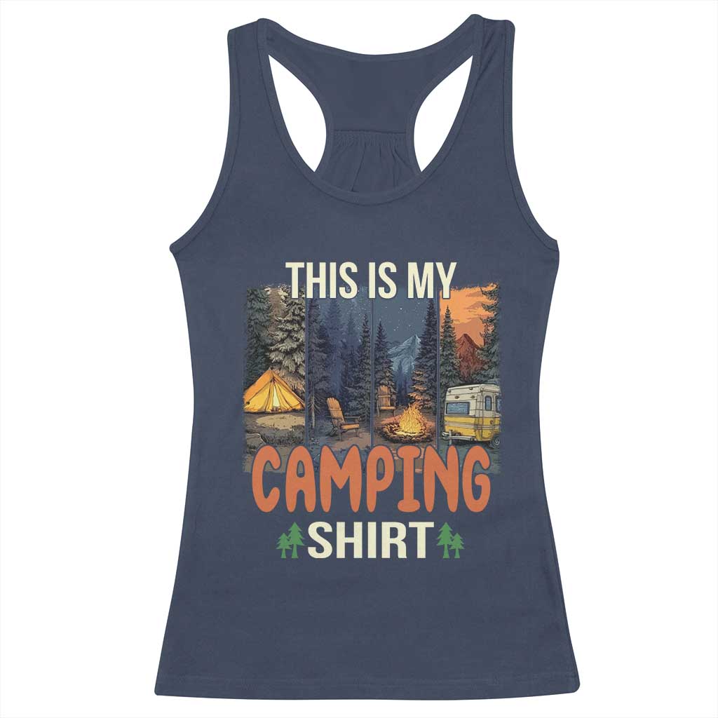 Funny Camper Glamper Racerback Tank Top This Is My Camping Shirt - Wonder Print Shop
