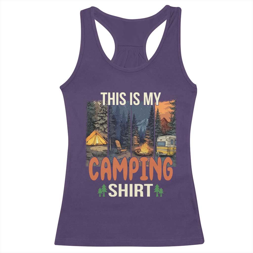 Funny Camper Glamper Racerback Tank Top This Is My Camping Shirt - Wonder Print Shop