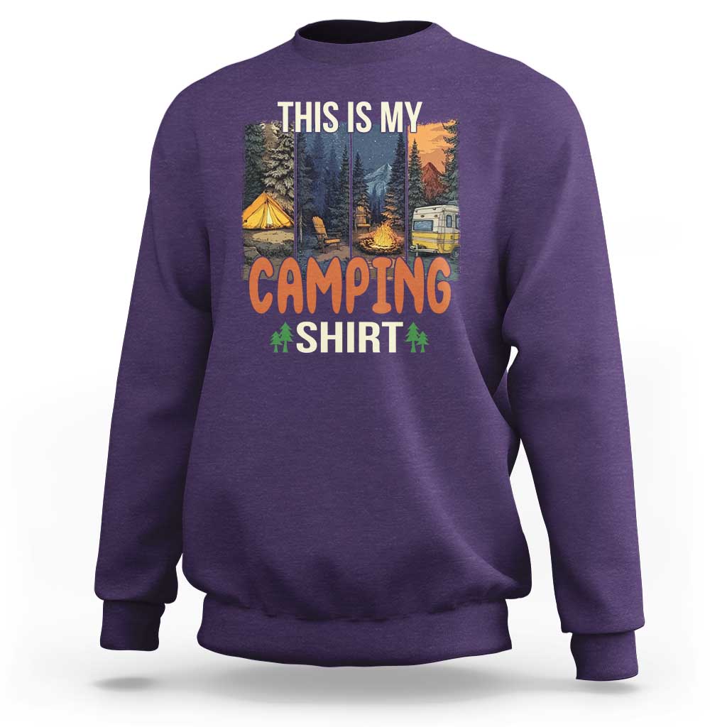 Funny Camper Glamper Sweatshirt This Is My Camping Shirt - Wonder Print Shop