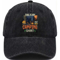 Funny Camper Glamper Washed Cotton Baseball Cap This Is My Camping Shirt