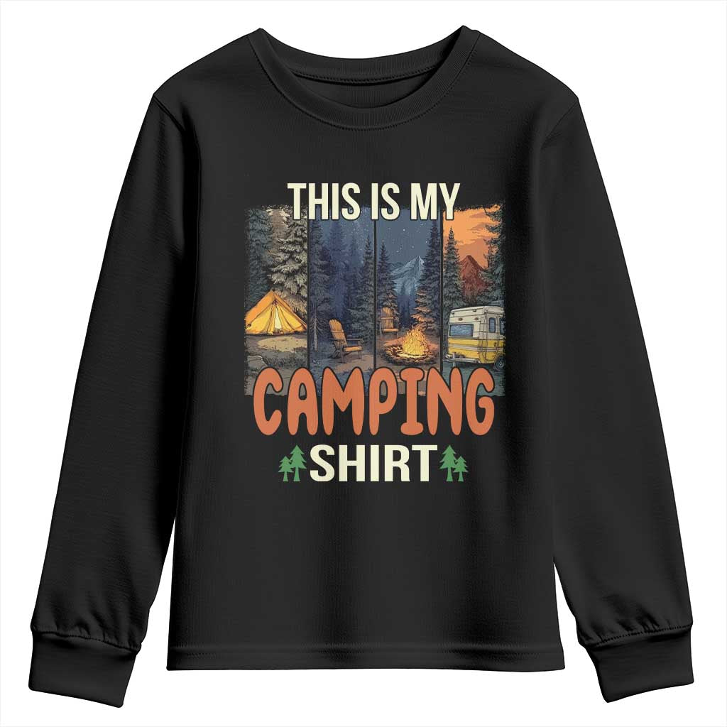 Funny Camper Glamper Youth Sweatshirt This Is My Camping Shirt - Wonder Print Shop