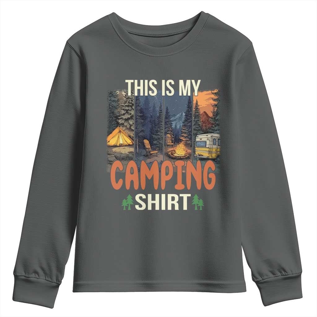 Funny Camper Glamper Youth Sweatshirt This Is My Camping Shirt - Wonder Print Shop