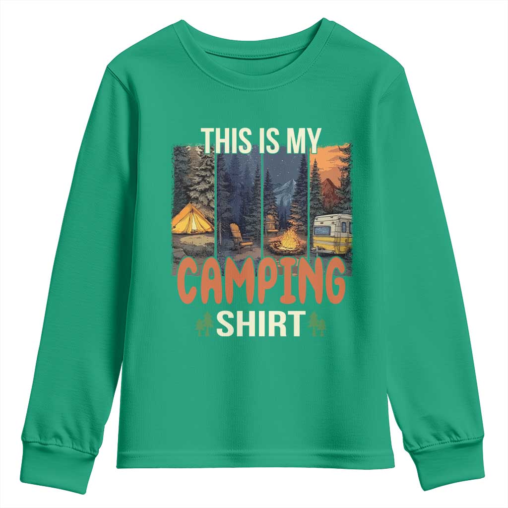 Funny Camper Glamper Youth Sweatshirt This Is My Camping Shirt - Wonder Print Shop