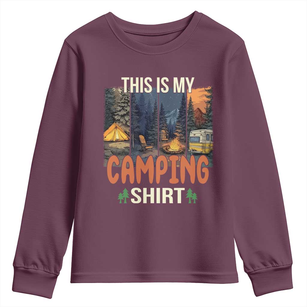 Funny Camper Glamper Youth Sweatshirt This Is My Camping Shirt - Wonder Print Shop