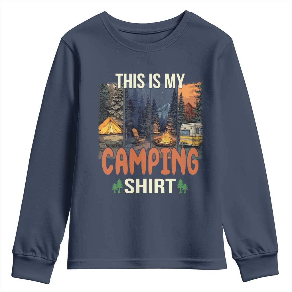 Funny Camper Glamper Youth Sweatshirt This Is My Camping Shirt - Wonder Print Shop