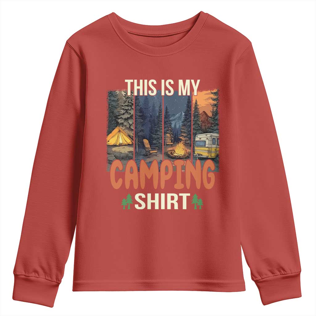 Funny Camper Glamper Youth Sweatshirt This Is My Camping Shirt - Wonder Print Shop