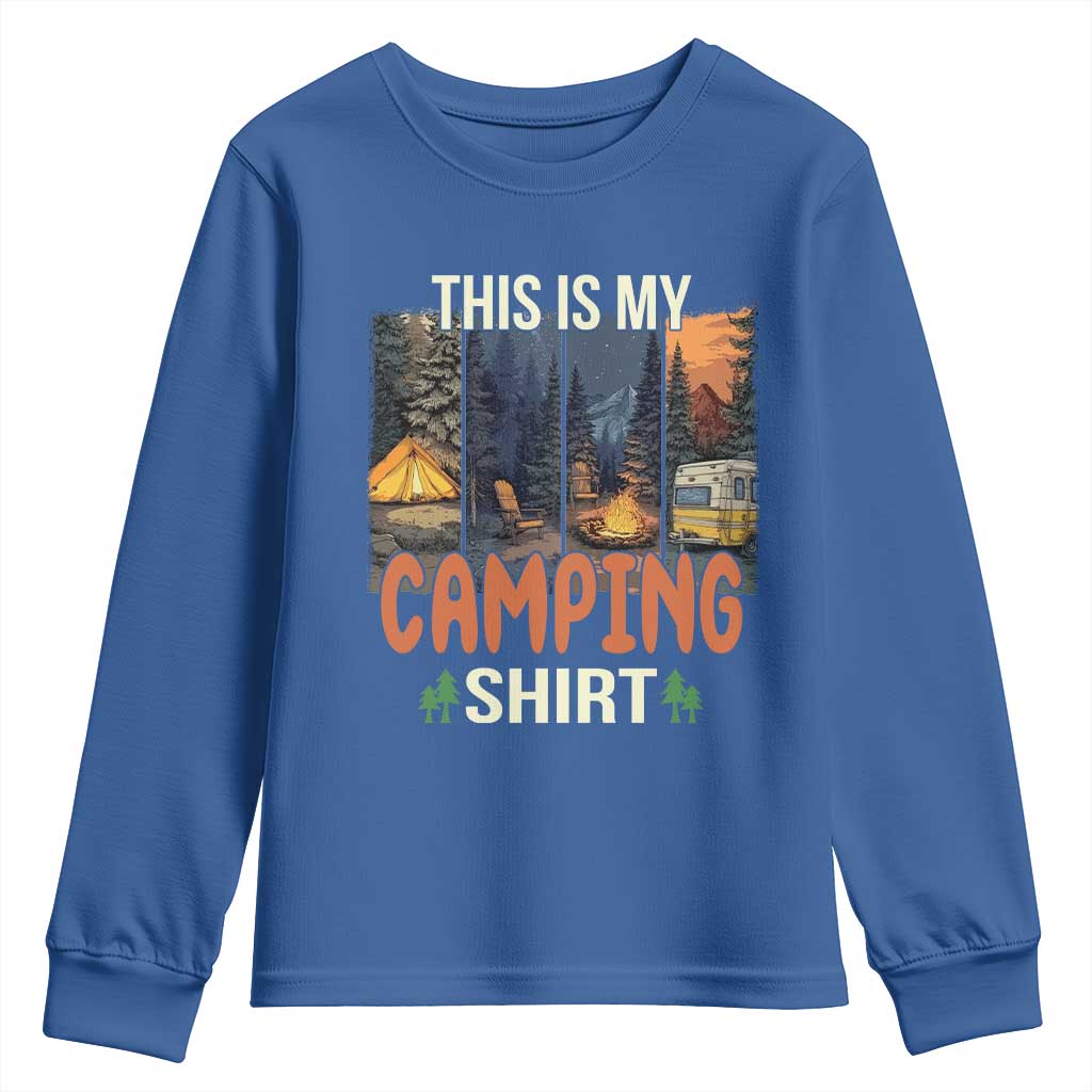 Funny Camper Glamper Youth Sweatshirt This Is My Camping Shirt - Wonder Print Shop