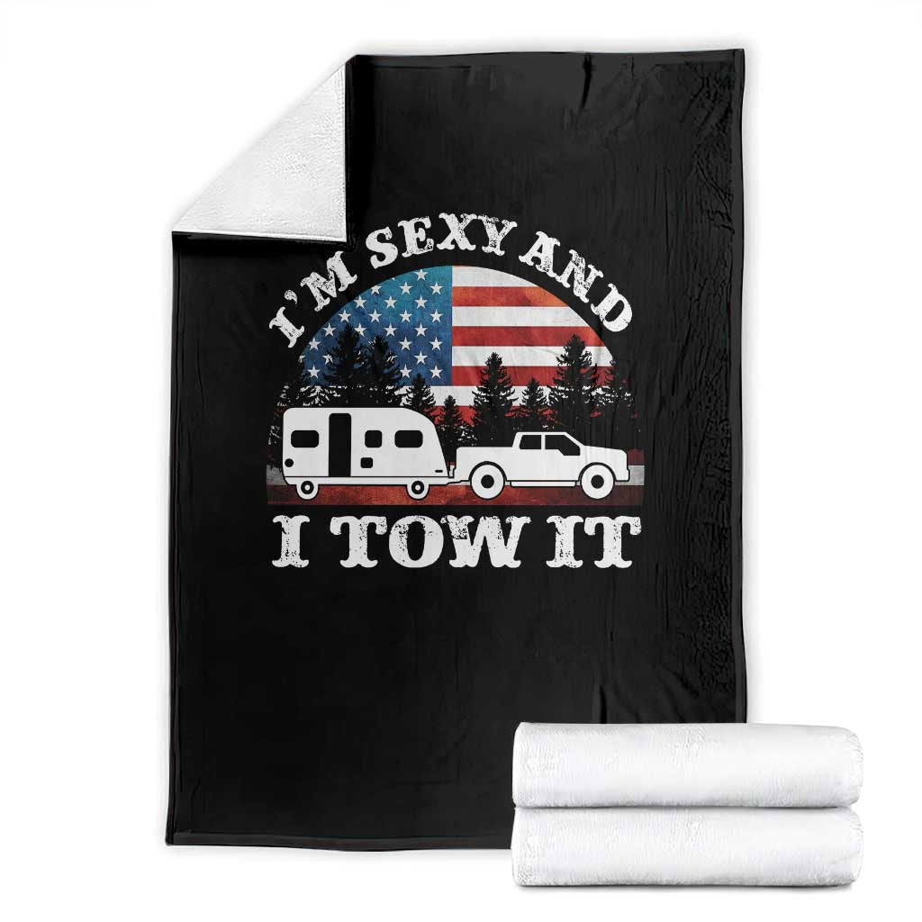Funny Camping RV Camper Truck Throw Blanket I Am Sexy And I Tow It - Wonder Print Shop