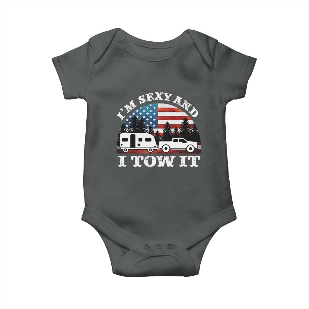 Funny Camping RV Camper Truck Baby Onesie I Am Sexy And I Tow It - Wonder Print Shop