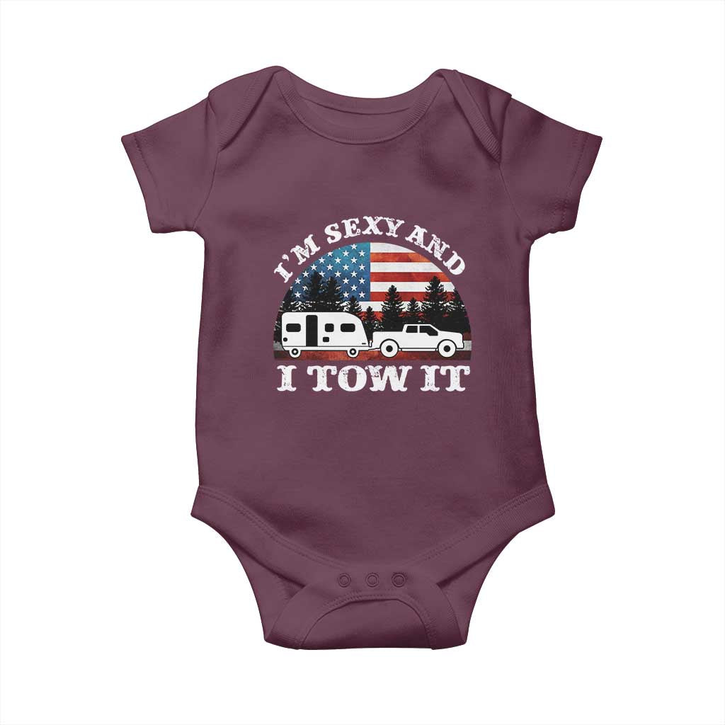 Funny Camping RV Camper Truck Baby Onesie I Am Sexy And I Tow It - Wonder Print Shop