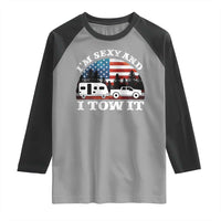 Funny Camping RV Camper Truck Raglan Shirt I Am Sexy And I Tow It - Wonder Print Shop