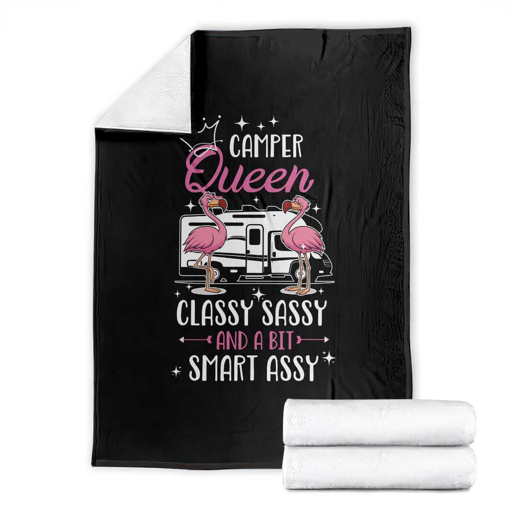 Funny Camping RV Throw Blanket Camper Queen Classy Sassy And A Bit Smart Assy - Wonder Print Shop