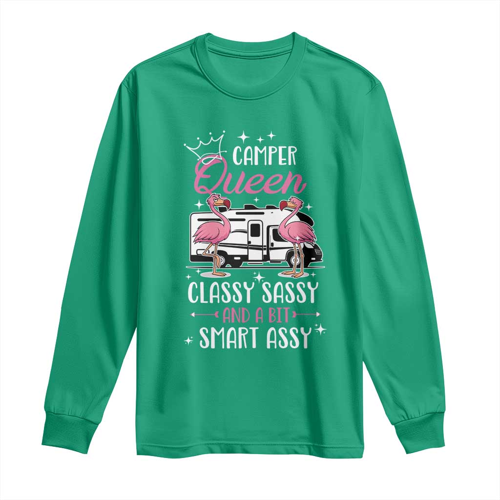 Funny Camping RV Long Sleeve Shirt Camper Queen Classy Sassy And A Bit Smart Assy - Wonder Print Shop