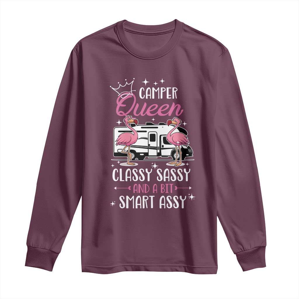 Funny Camping RV Long Sleeve Shirt Camper Queen Classy Sassy And A Bit Smart Assy - Wonder Print Shop