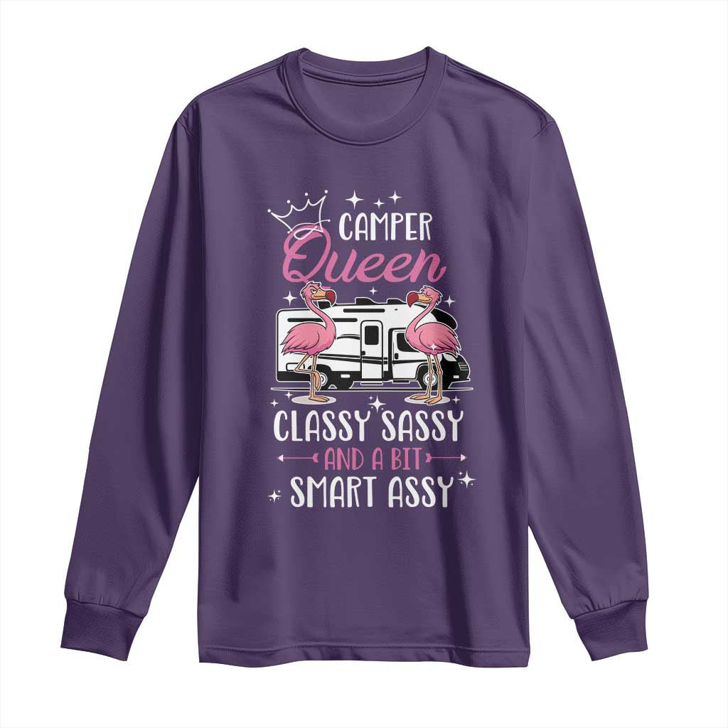 Funny Camping RV Long Sleeve Shirt Camper Queen Classy Sassy And A Bit Smart Assy - Wonder Print Shop