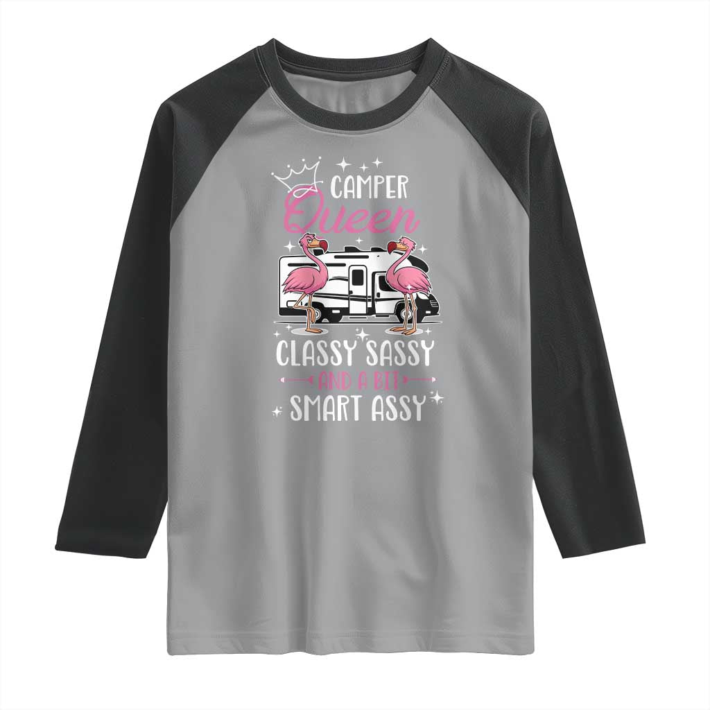 Funny Camping RV Raglan Shirt Camper Queen Classy Sassy And A Bit Smart Assy - Wonder Print Shop