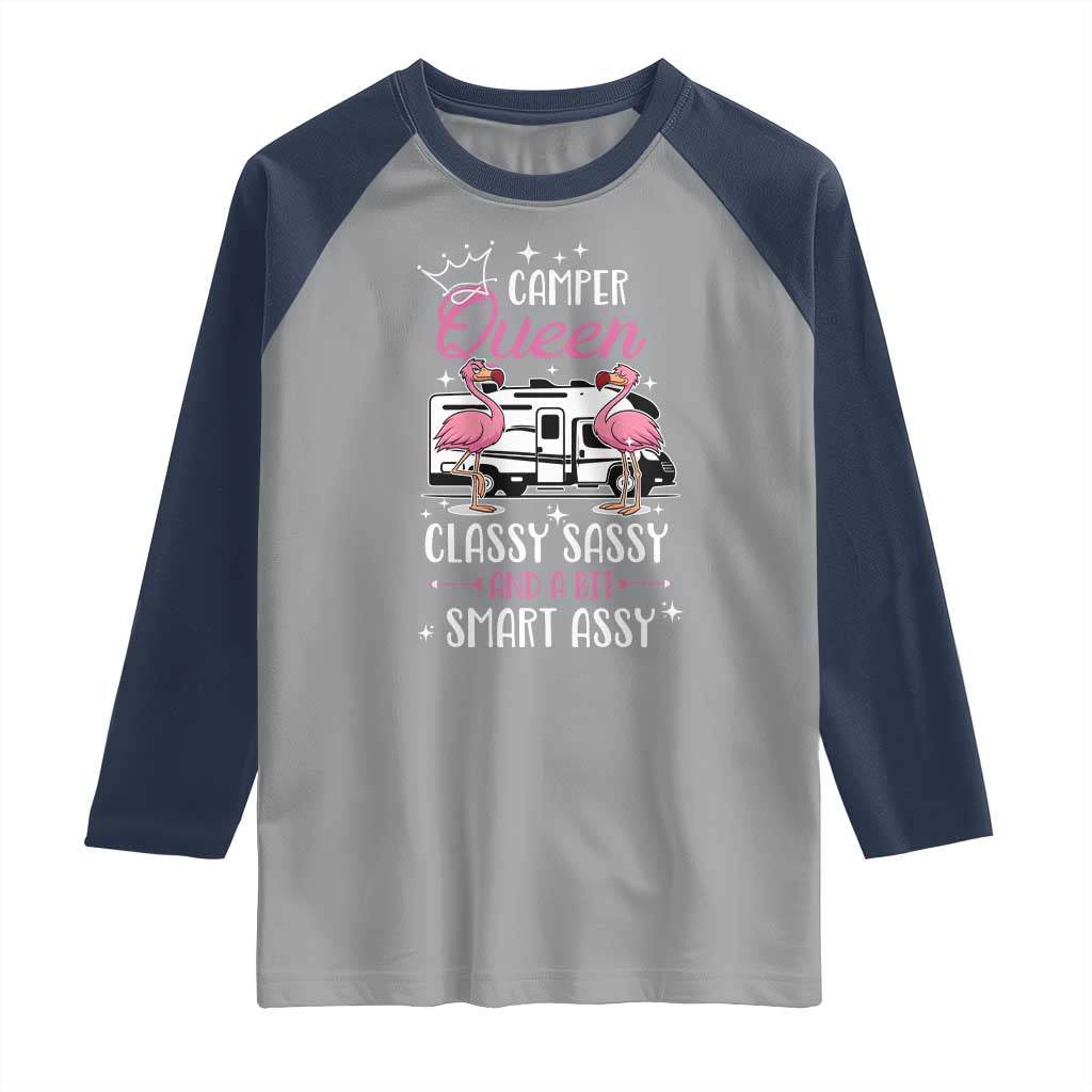 Funny Camping RV Raglan Shirt Camper Queen Classy Sassy And A Bit Smart Assy - Wonder Print Shop