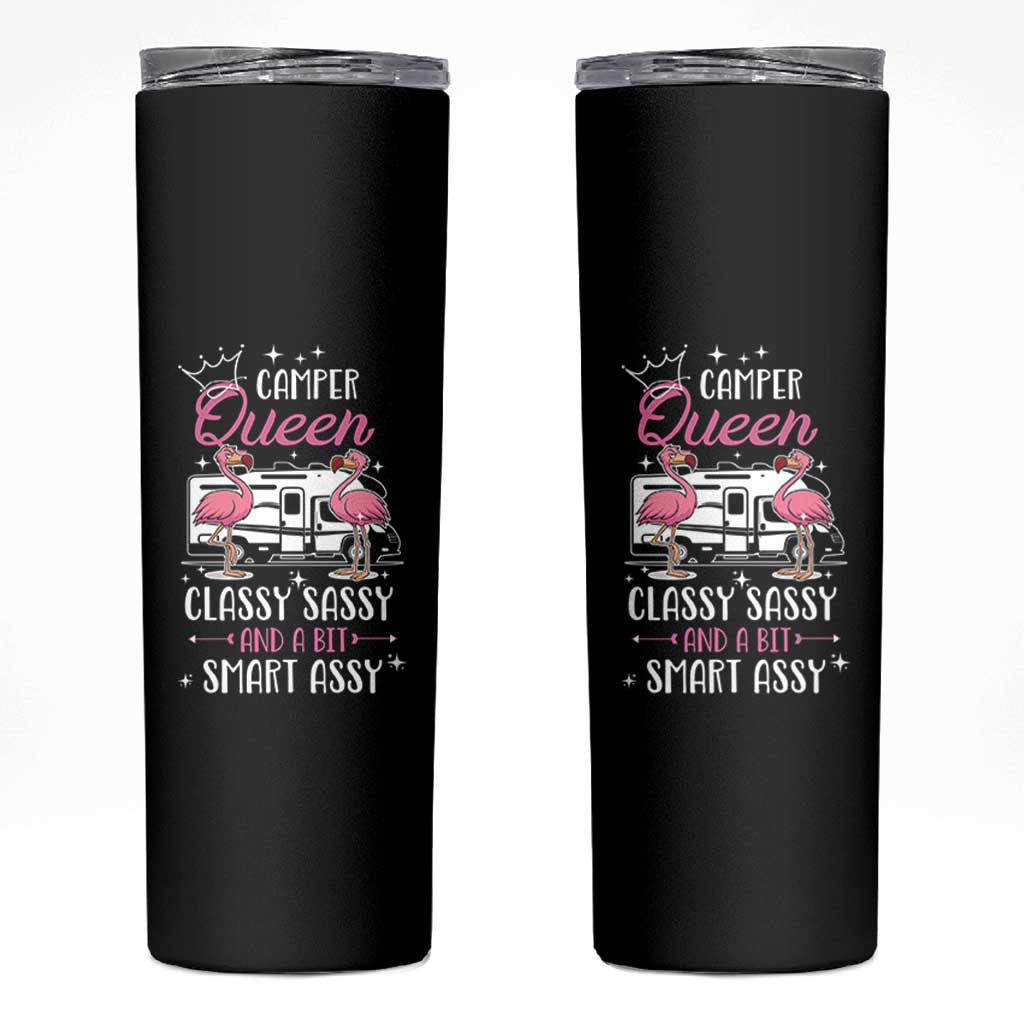 Funny Camping RV Skinny Tumbler Camper Queen Classy Sassy And A Bit Smart Assy - Wonder Print Shop