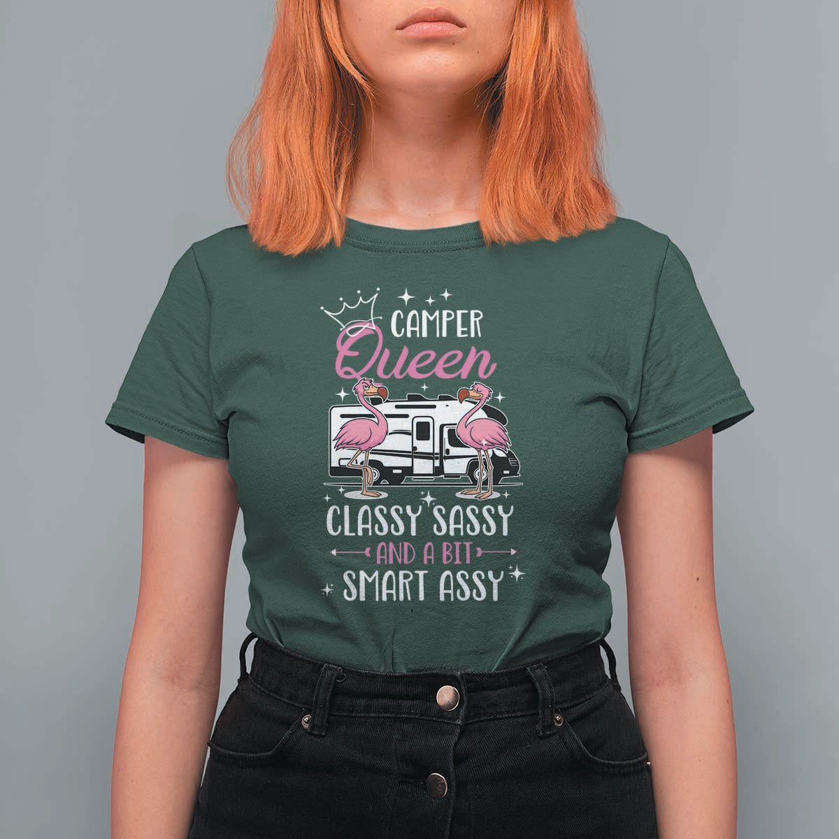 Funny Camping RV T Shirt For Women Camper Queen Classy Sassy And A Bit Smart Assy - Wonder Print Shop