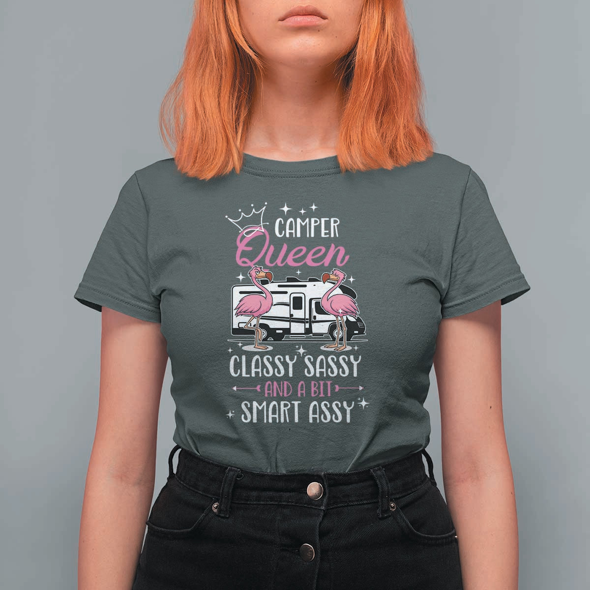 Funny Camping RV T Shirt For Women Camper Queen Classy Sassy And A Bit Smart Assy - Wonder Print Shop