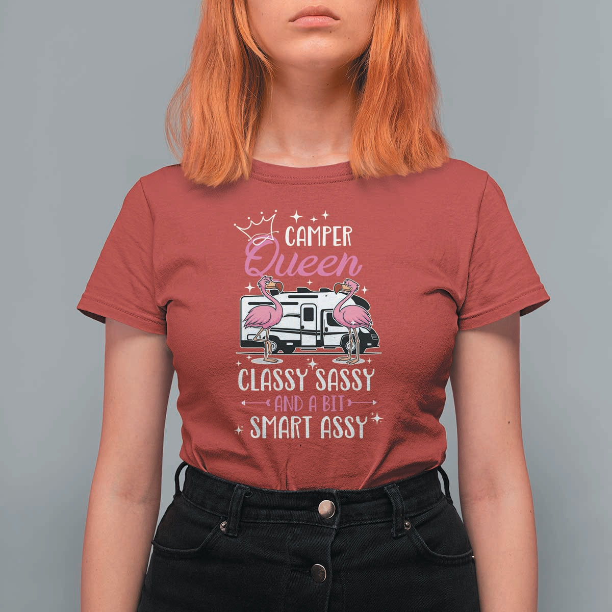 Funny Camping RV T Shirt For Women Camper Queen Classy Sassy And A Bit Smart Assy - Wonder Print Shop