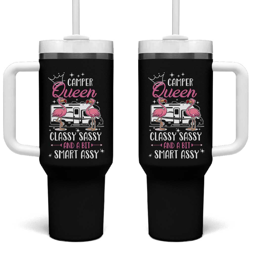 Funny Camping RV Tumbler With Handle Camper Queen Classy Sassy And A Bit Smart Assy - Wonder Print Shop