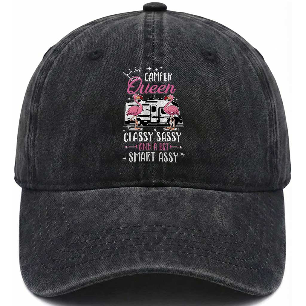 Funny Camping RV Washed Cotton Baseball Cap Camper Queen Classy Sassy And A Bit Smart Assy