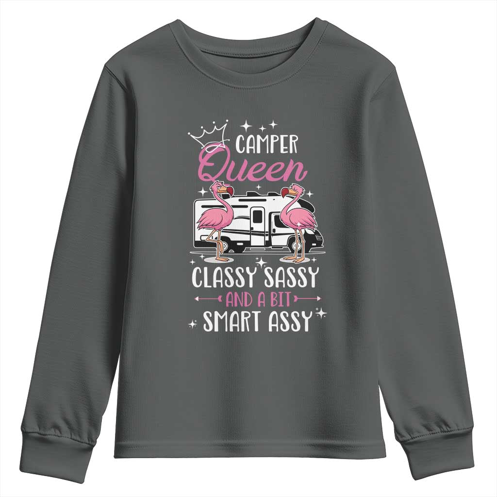 Funny Camping RV Youth Sweatshirt Camper Queen Classy Sassy And A Bit Smart Assy - Wonder Print Shop