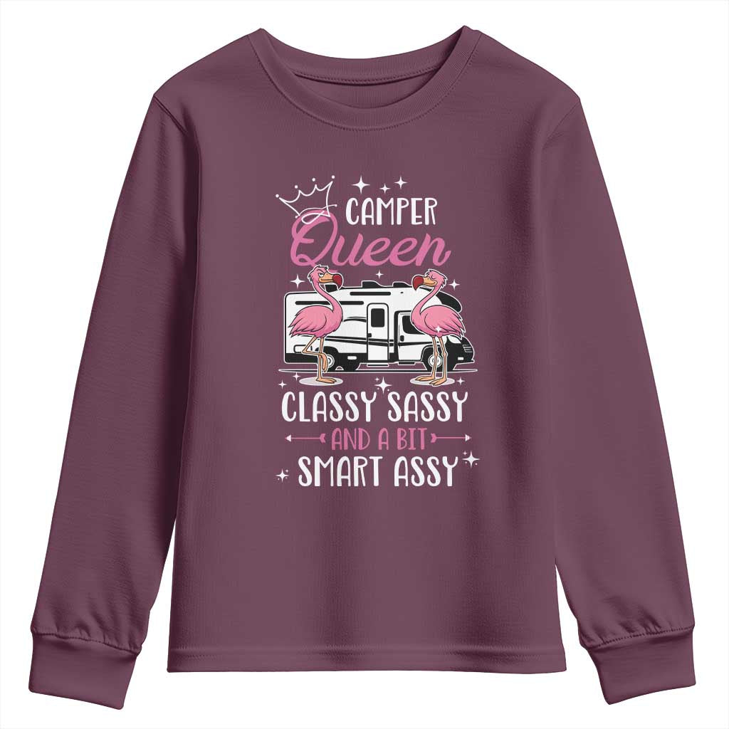 Funny Camping RV Youth Sweatshirt Camper Queen Classy Sassy And A Bit Smart Assy - Wonder Print Shop