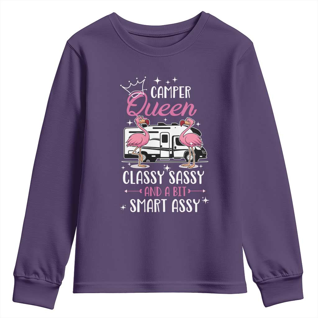 Funny Camping RV Youth Sweatshirt Camper Queen Classy Sassy And A Bit Smart Assy - Wonder Print Shop
