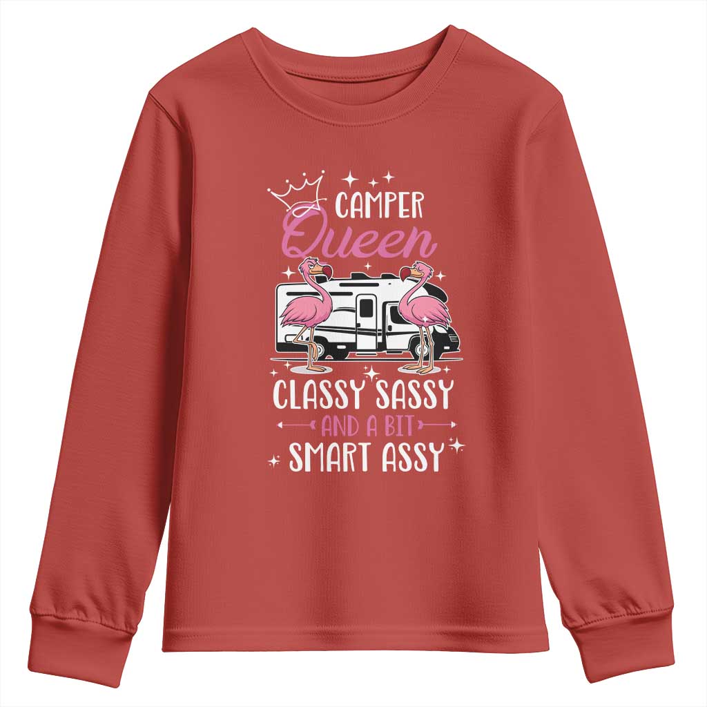 Funny Camping RV Youth Sweatshirt Camper Queen Classy Sassy And A Bit Smart Assy - Wonder Print Shop
