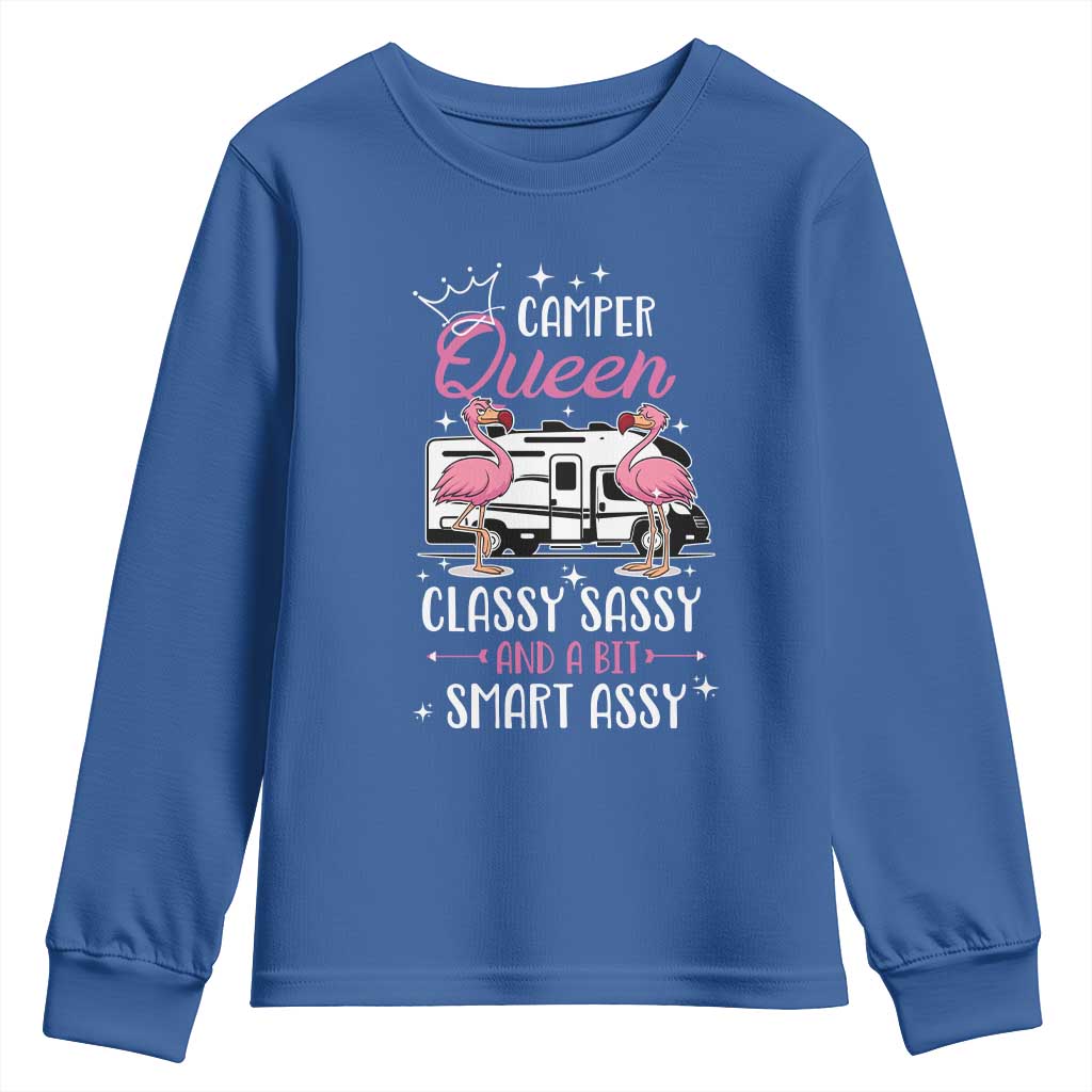 Funny Camping RV Youth Sweatshirt Camper Queen Classy Sassy And A Bit Smart Assy - Wonder Print Shop