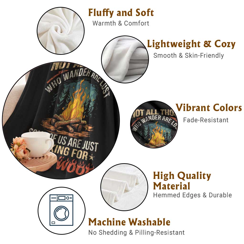 Funny Camping Throw Blanket Not All Those Who Wander Are Lost - Wonder Print Shop