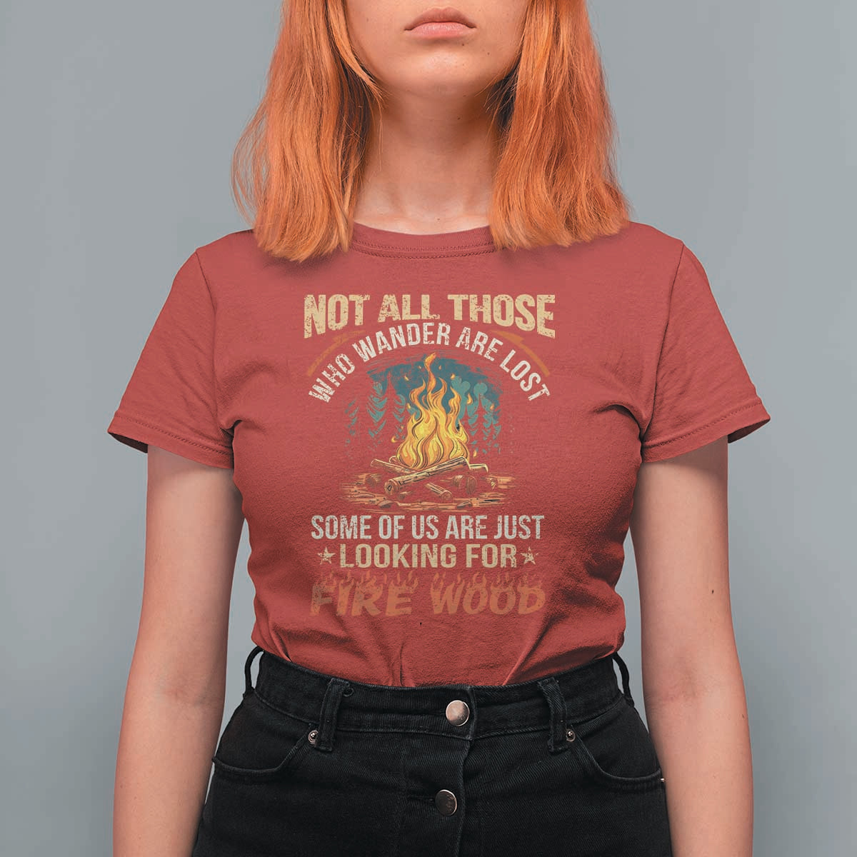 Funny Camping T Shirt For Women Not All Those Who Wander Are Lost - Wonder Print Shop