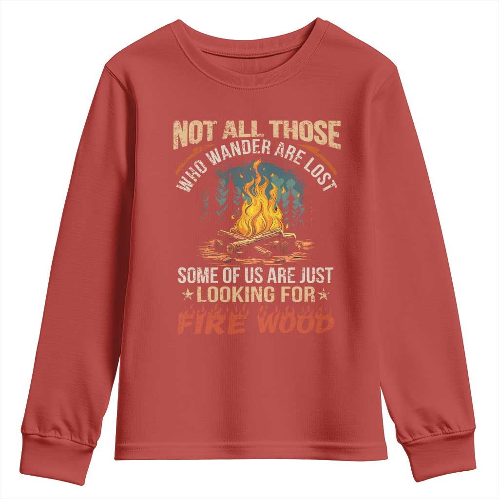 Funny Camping Youth Sweatshirt Not All Those Who Wander Are Lost - Wonder Print Shop