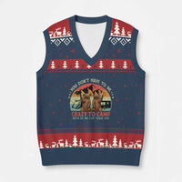 Funny Camping V-Neck Knit Sweater Vest You Do Not Have To Be Crazy To Camp With Us - Wonder Print Shop