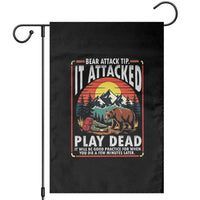Funny Camping Hiking Sarcastic Garden Flag Bear Attack Tip - Wonder Print Shop
