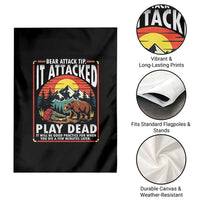 Funny Camping Hiking Sarcastic Garden Flag Bear Attack Tip - Wonder Print Shop