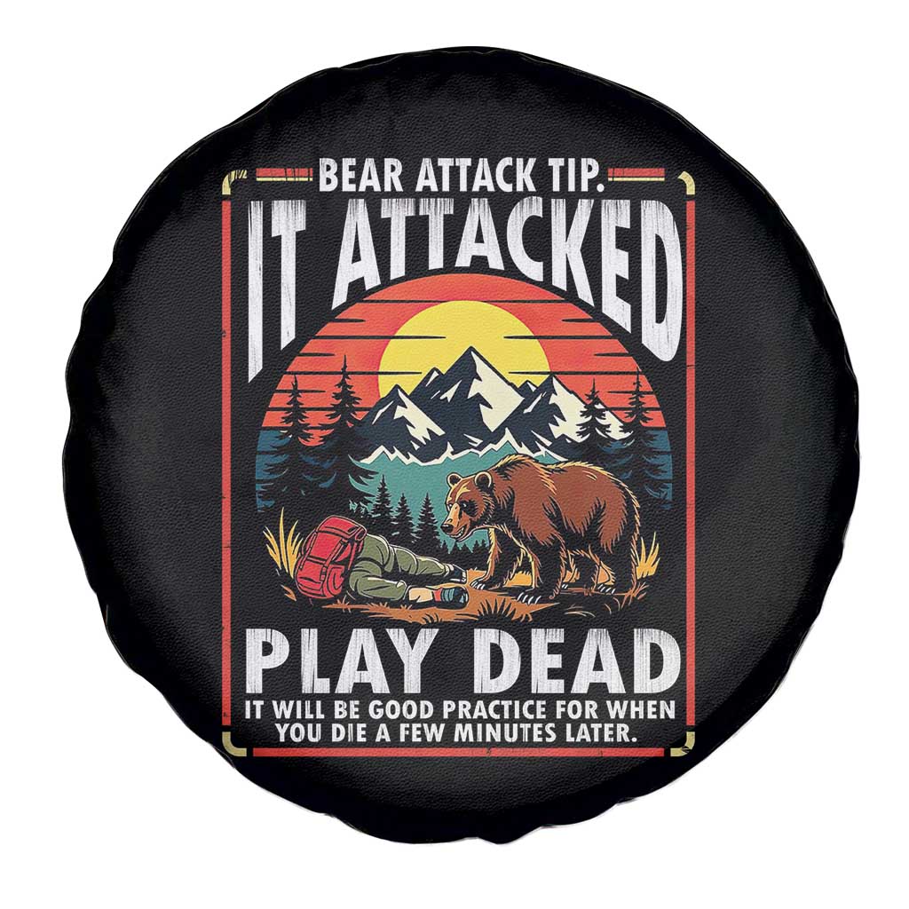 Funny Camping Hiking Sarcastic Spare Tire Cover Bear Attack Tip - Wonder Print Shop